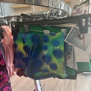 Mondor Kids Green and Blue Gymnastics Shorts